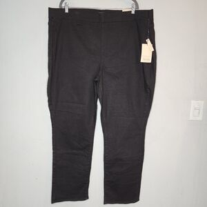 NWT NYDJ Pull On Stretch Denim Bailey Relaxed Straight Black Jeans size 22W